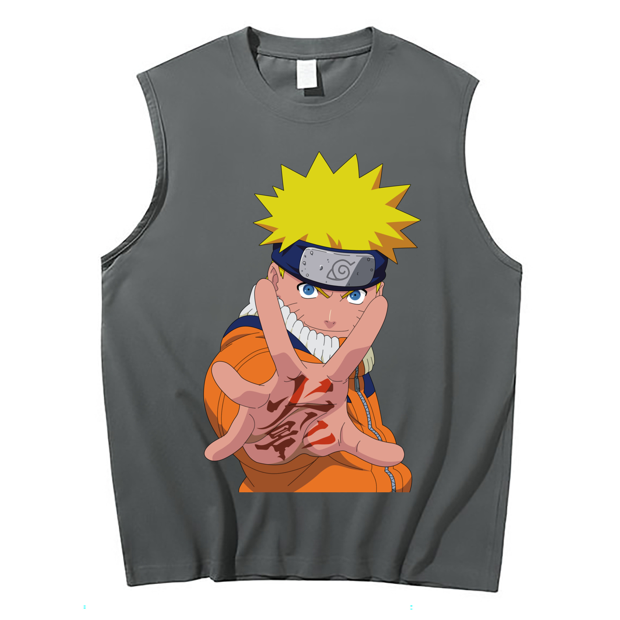 （画像用） NARUTO -ナルト- うずまき ナルト Uzumaki Naruto コットン100％タンクトップ（フロントプリント）